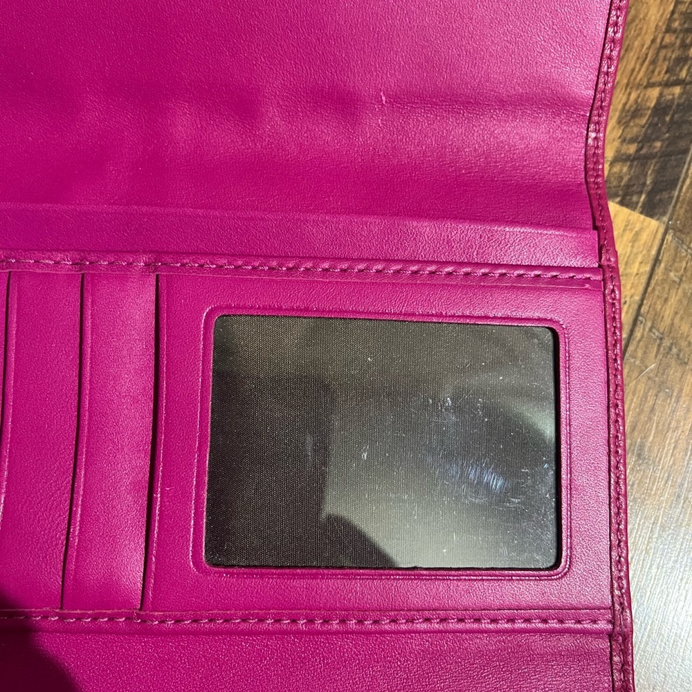 Coach Women's Fuchsia Leather Wallet - Picture 5 of 5
